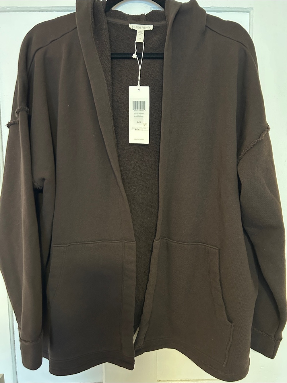 Eileen Fisher Boxy Hoody Open-Front (new with tags)